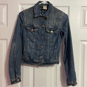 Zara- Women’s Denim Jacket With Gold Spikes Size S